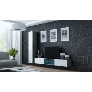 Cama Living room cabinet set VIGO 21 grey/white gloss