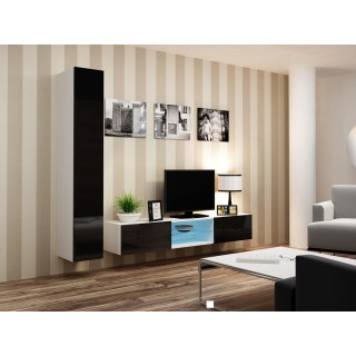 Cama Living room cabinet set VIGO 21 white/black gloss