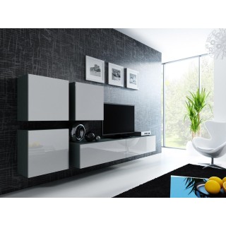 Cama Living room cabinet set VIGO 23 grey/white gloss
