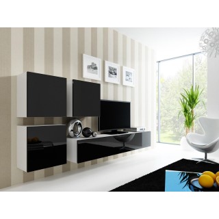 Cama Living room cabinet set VIGO 23 white/black gloss