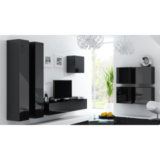 Cama Living room cabinet set VIGO 24 black/black gloss