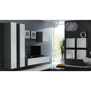 Cama Living room cabinet set VIGO 24 grey/white gloss