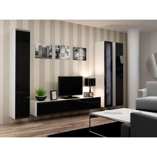 Cama Living room cabinet set VIGO 2 white/black gloss