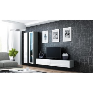 Cama Living room cabinet set VIGO 3 grey/white gloss