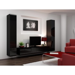 Cama Living room cabinet set VIGO 4 black/black gloss