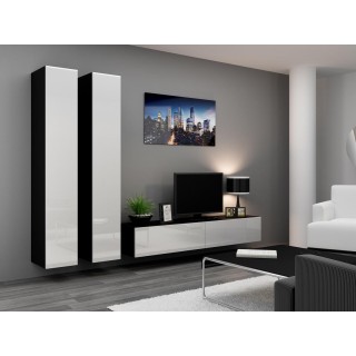 Cama Living room cabinet set VIGO 4 black/white gloss