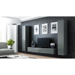 Cama Living room cabinet set VIGO 4 grey/grey gloss