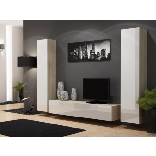 Cama Living room cabinet set VIGO 4 sonoma/white gloss