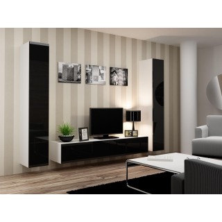 Cama Living room cabinet set VIGO 4 white/black gloss