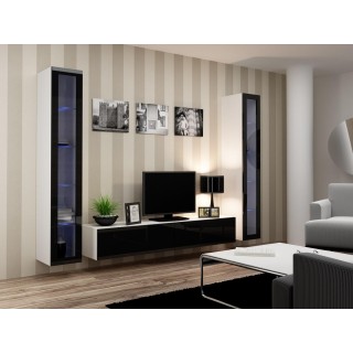 Cama Living room cabinet set VIGO 5 white/black gloss