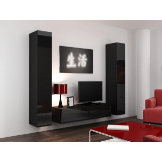Cama Living room cabinet set VIGO 9 black/black gloss