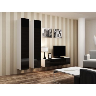 Cama Living room cabinet set VIGO 9 white/black gloss