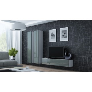 Cama Living room cabinet set VIGO 9 white/grey gloss