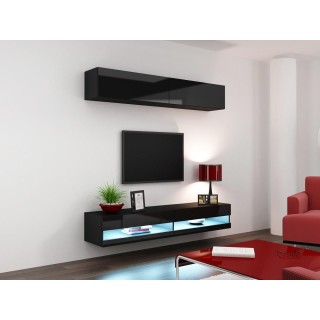 Cama Living room cabinet set VIGO NEW 10 black/black gloss
