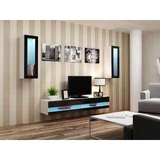 Cama Living room cabinet set VIGO NEW 11 white/black gloss
