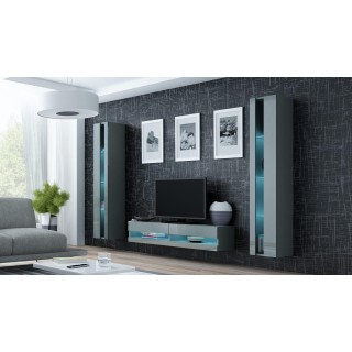 Cama Living room cabinet set VIGO NEW 12 grey/grey gloss