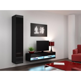 Cama Living room cabinet set VIGO NEW 13 black/black gloss