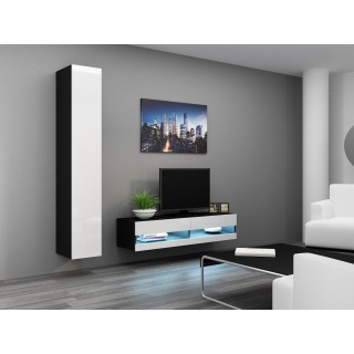 Cama Living room cabinet set VIGO NEW 13 black/white gloss