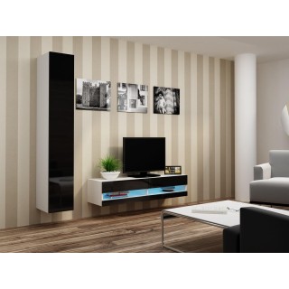 Cama Living room cabinet set VIGO NEW 13 white/black gloss
