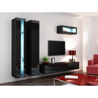 Cama Living room cabinet set VIGO NEW 2 black/black gloss