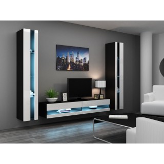Cama Living room cabinet set VIGO NEW 3 black/white gloss