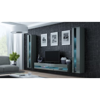 Cama Living room cabinet set VIGO NEW 3 grey/grey gloss