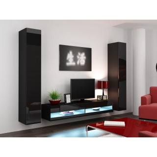 Cama Living room cabinet set VIGO NEW 4 black/black gloss
