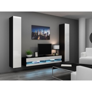 Cama Living room cabinet set VIGO NEW 4 black/white gloss