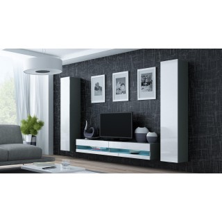 Cama Living room cabinet set VIGO NEW 4 grey/white gloss
