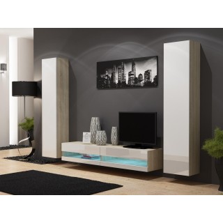 Cama Living room cabinet set VIGO NEW 4 sonoma/white gloss