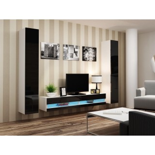 Cama Living room cabinet set VIGO NEW 4 white/black gloss