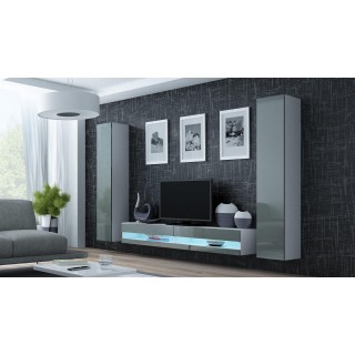 Cama Living room cabinet set VIGO NEW 4 white/grey gloss