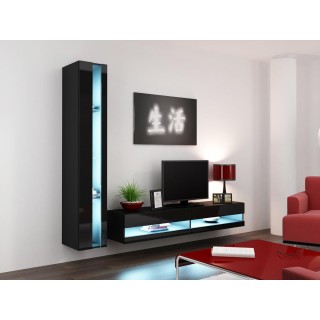 Cama Living room cabinet set VIGO NEW 8 black/black gloss