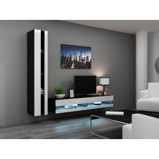 Cama Living room cabinet set VIGO NEW 8 black/white gloss
