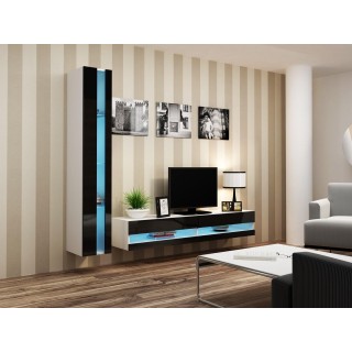 Cama Living room cabinet set VIGO NEW 8 white/black gloss