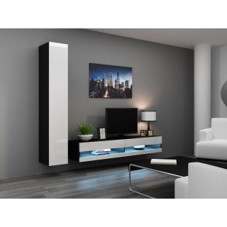 Cama Living room cabinet set VIGO NEW 9 black/white gloss