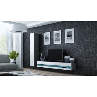 Cama Living room cabinet set VIGO NEW 9 grey/white gloss