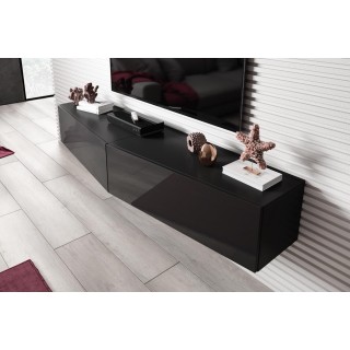 Cama TV stand VIGO SLANT 180cm (2x90) black/black gloss