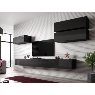 Cama Living room cabinet set VIGO SLANT 4 black/black gloss