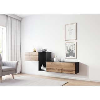 Cama living room furniture set ROCO 11 (RO1+RO3+RO4) antracite/wotan oak