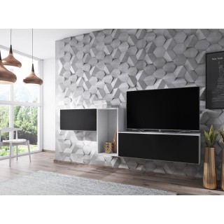 Cama living room furniture set ROCO 11 (RO1+RO3+RO4) white/white/black