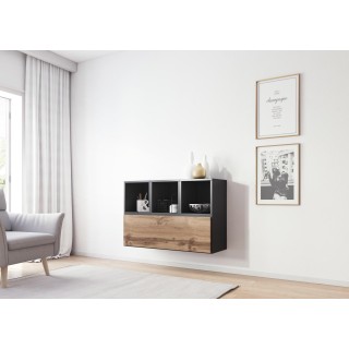 Cama living room furniture set ROCO 12 (RO1 + 3xRO6) antracite/wotan oak