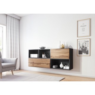 Cama living room furniture set ROCO 16 (RO1+RO2+RO3+RO4) antracite/wotan oak