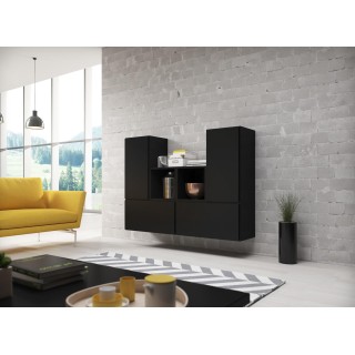 Cama living room furniture set ROCO 18 (4xRO3 + 2xRO6) black/black/black