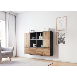 Cama living room furniture set ROCO 19 (4xRO3 + 4xRO6) antracite/wotan oak