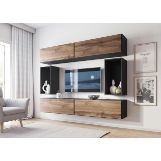 Cama living room furniture set ROCO 1 (4xRO1 + 2xRO4) antracite/wotan oak