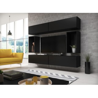 Cama living room furniture set ROCO 1 (4xRO1 + 2xRO4) black/black/black