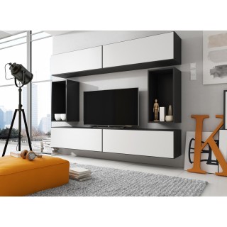 Cama living room furniture set ROCO 1 (4xRO1 + 2xRO4) black/black/white