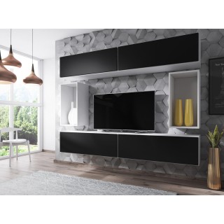 Cama living room furniture set ROCO 1 (4xRO1 + 2xRO4) white/white/black