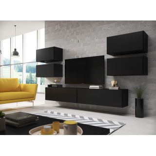 Cama living room furniture set ROCO 2 (2xRO1 + 4xRO3) black/black/black